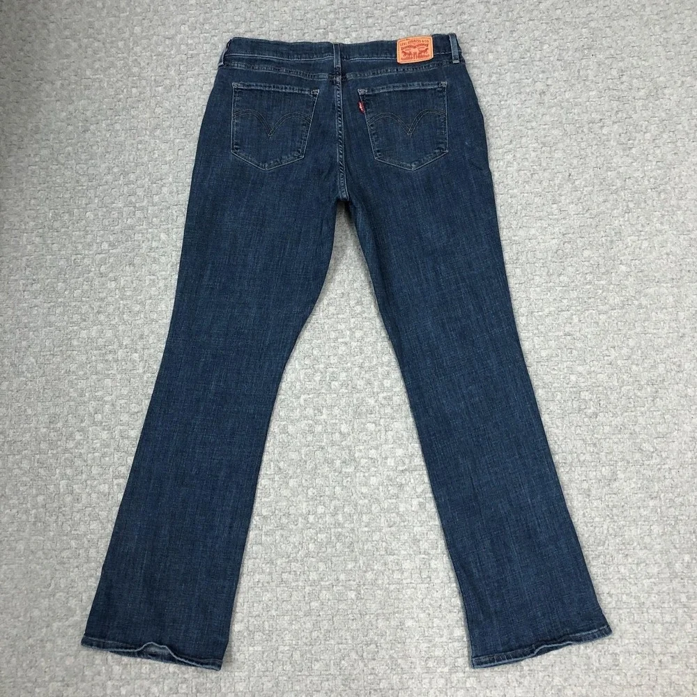 Levis Classic Bootcut Jeans Womens 14M 32x32 Blue Stretch Denim Mid Rise Casual - Picture 2 of 15